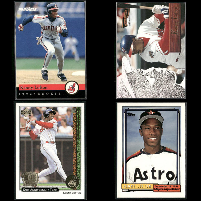 Kenny Lofton 4-Card Lot Cleveland Indians Speed CF Star