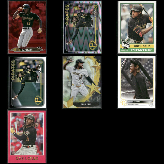 Oneil Cruz 7-Card Lot Pittsburgh Pirates 6’7” SS Power Star