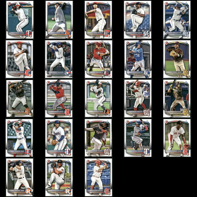 23-Card Lot 2025 Bowman Prospects 1sts | MLB Baseball Rookie Trading Cards Topps