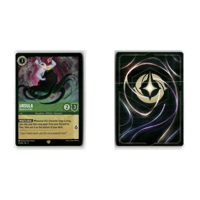 Ursula - Deceiver of All #91 3 Card Lot Legendary Set 3 Disney Lorcana