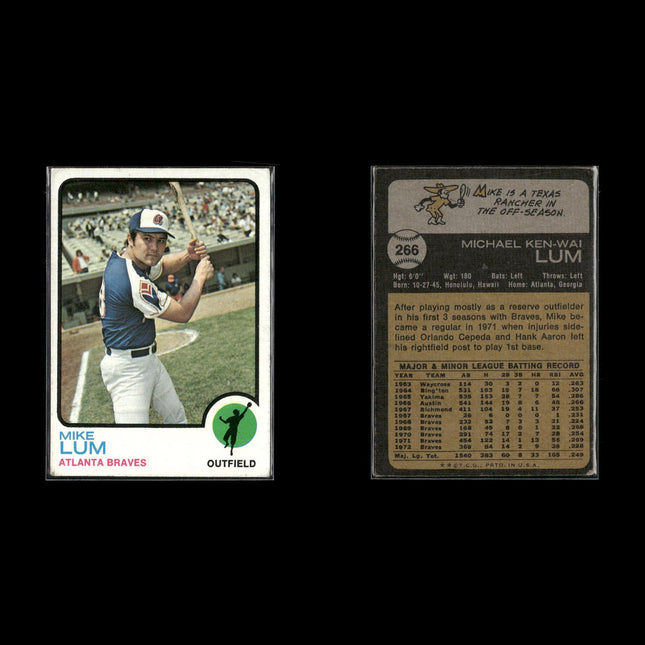 5-Card Lot Vintage 1973 Topps Atlanta Braves | MLB Baseball Trading Cards Topps