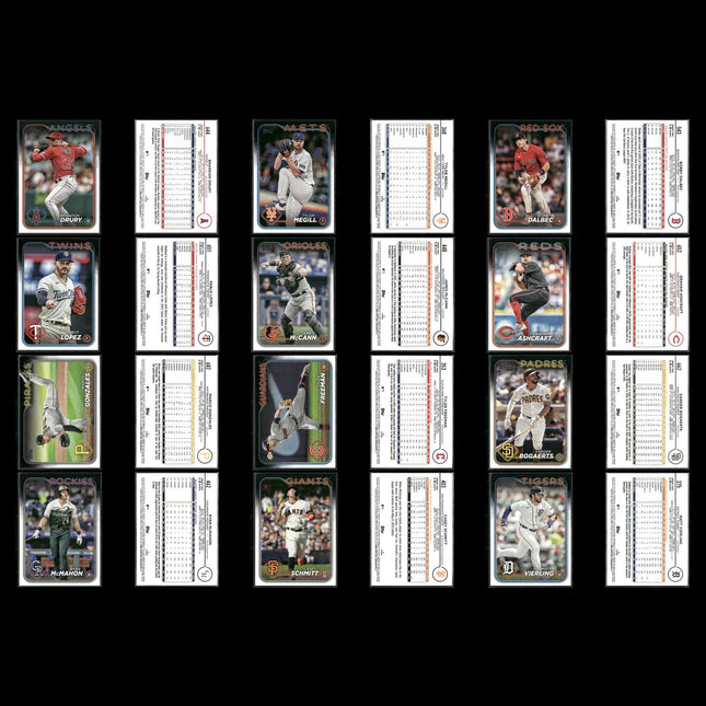 2024 Topps + Topps Update Baseball Cards Lot (255) Stars Teams Variety MLB