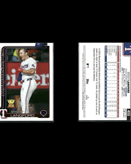Wyatt Langford 6-Card Lot Texas Rangers Rookie Prospect