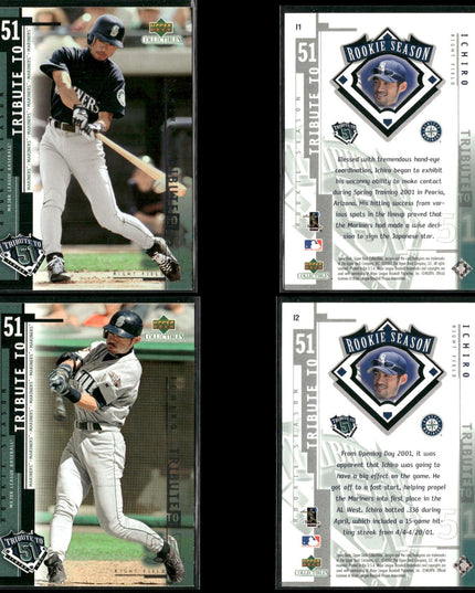 Ichiro Suzuki 2001 Upper Deck Tribute to 51 Lot (24) Inserts Mariners