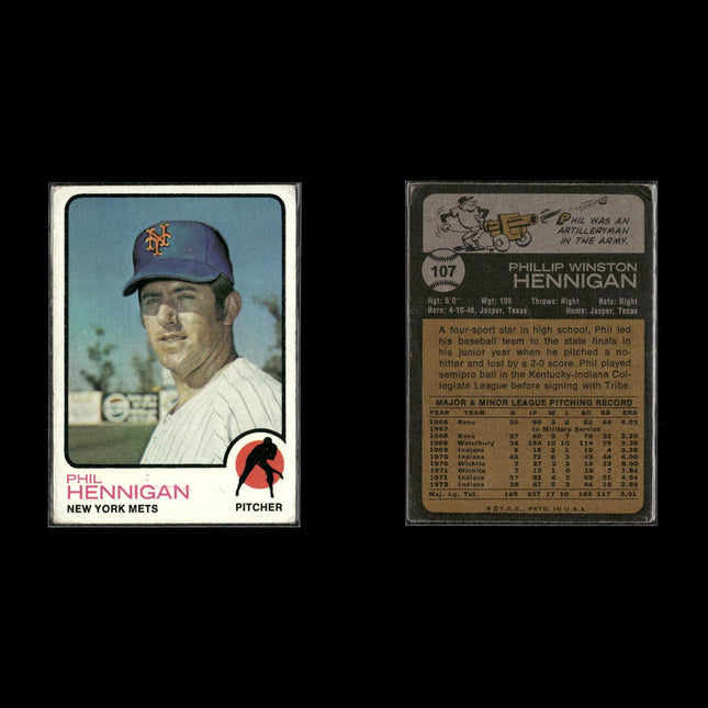 4-Card Lot Vintage 1973 Topps New York Mets | MLB Baseball Trading Cards Topps