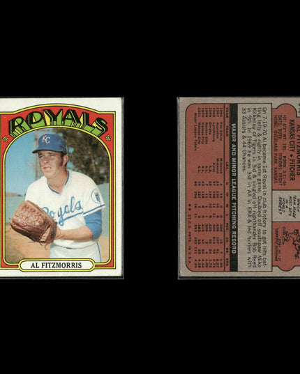 1972 Topps Kansas City Royals Team Lot (8 Cards) Vintage Baseball MLB