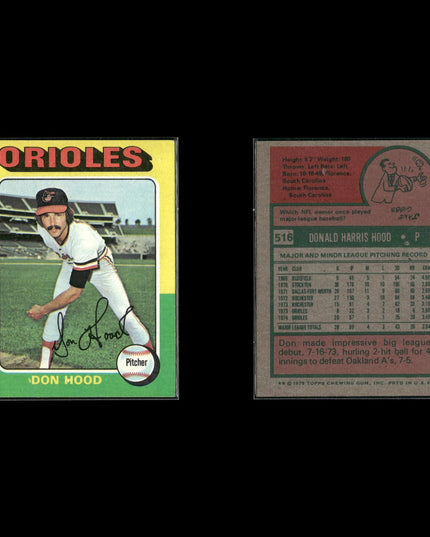 11-Card Lot Vintage 1975 Topps Baltimore Orioles | MLB Baseball Trading Cards