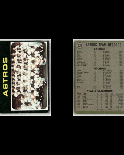 20-Card Lot Vintage 1971 Topps Houston Astros | MLB Baseball Trading Cards Topps