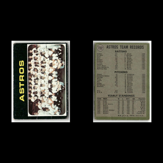 20-Card Lot Vintage 1971 Topps Houston Astros | MLB Baseball Trading Cards Topps
