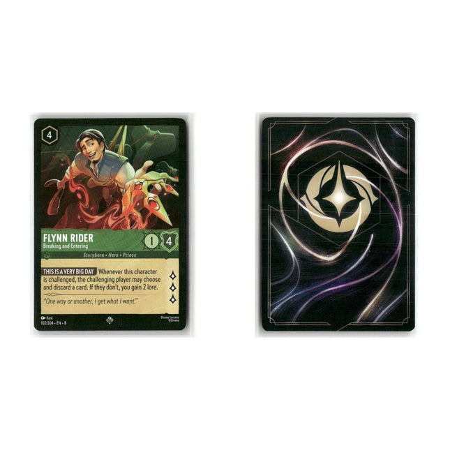 Flynn Rider - Breaking and Entering #102 3 Card Lot Super Rare Disney Lorcana