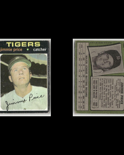 5-Card Lot Vintage 1971 Topps Detroit Tigers | MLB Baseball Trading Cards