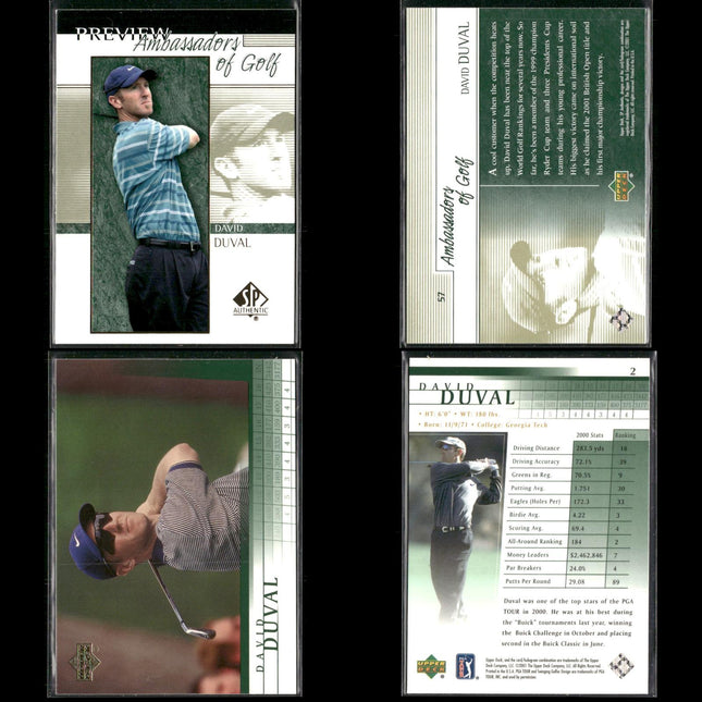 David Duval Golf Card Lot (37) 2001 Upper Deck RCs, Gallery, SP Inserts