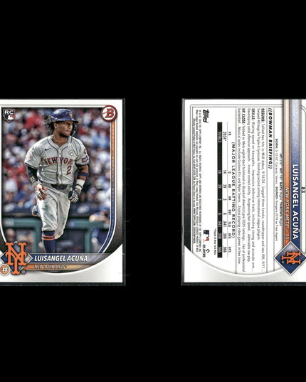 Luisangel Acuña 5-Card Lot Texas Rangers Rising Star Prospect