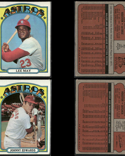 27-Card Lot Vintage 1972 Topps Houston Astros | MLB Baseball Trading Cards