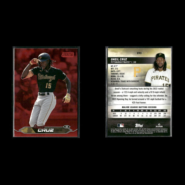 Oneil Cruz 7-Card Lot Pittsburgh Pirates 6’7” SS Power Star