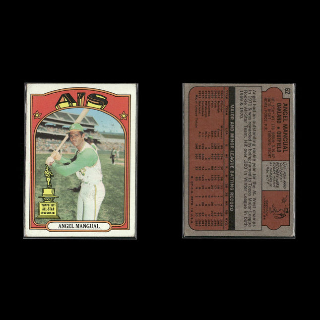 1972 Topps Oakland Athletics Team Lot (4 Cards) Vintage Baseball MLB