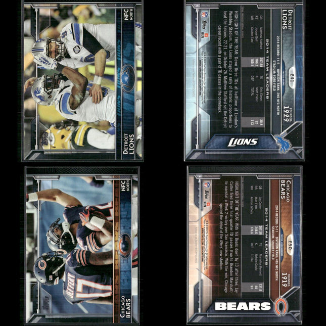 2015 Topps Football Team Set Lot (33 Cards) NFL Trading Cards