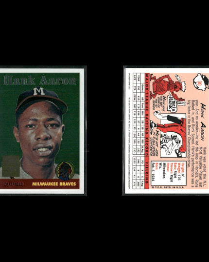 Hank Aaron 4-Card Lot Atlanta Braves “Hammerin’ Hank” HOF Legend