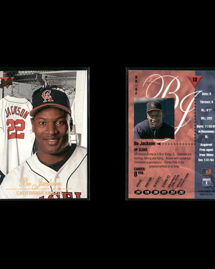 Bo Jackson Baseball Lot (15 Cards) Star Player Cards