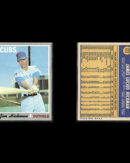 7-Card Lot Vintage 1970 Topps Chicago Cubs | MLB Baseball Trading Cards Team Lot
