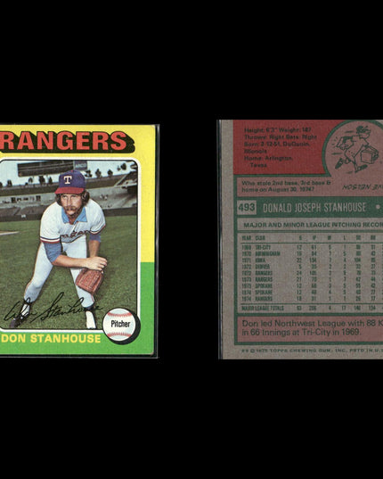 4-Card Lot Vintage 1975 Topps Texas Rangers | MLB Baseball Trading Cards Topps