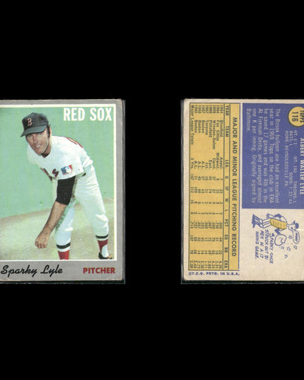 9-Card Lot Vintage 1970 Topps Boston Red Sox | MLB Baseball Trading Cards Topps