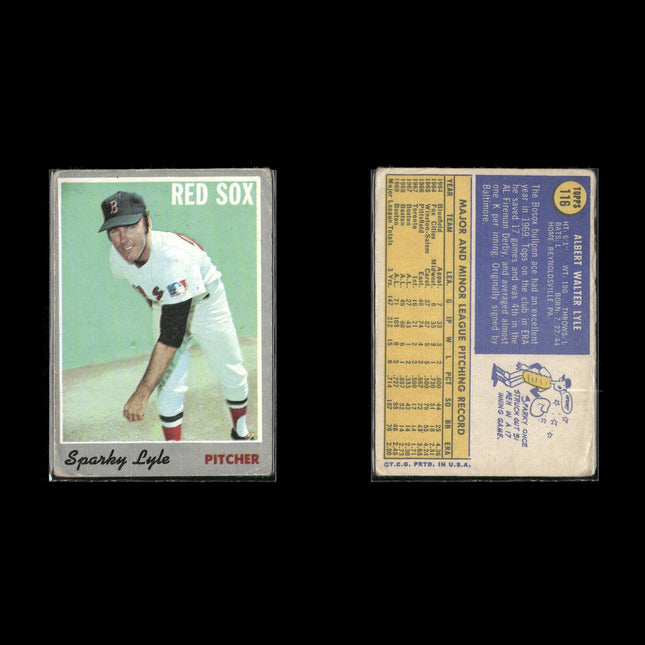 9-Card Lot Vintage 1970 Topps Boston Red Sox | MLB Baseball Trading Cards Topps