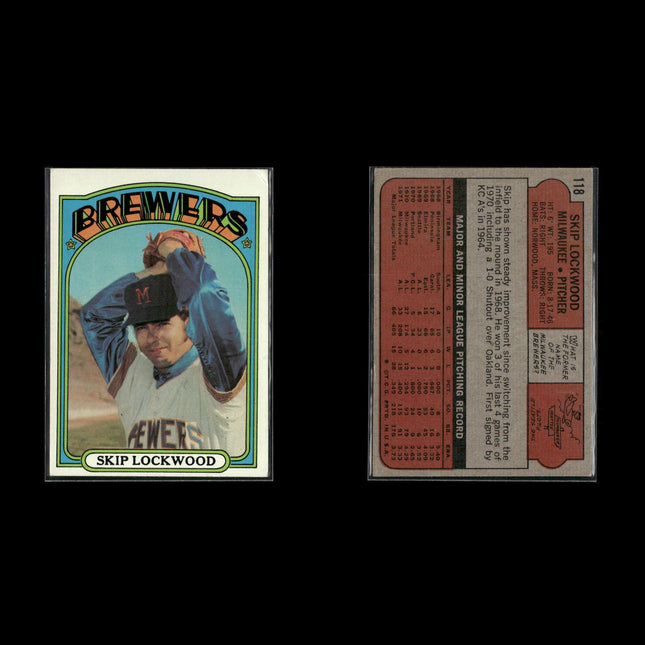 1972 Topps Milwaukee Brewers Team Lot (10 Cards) Vintage Baseball MLB