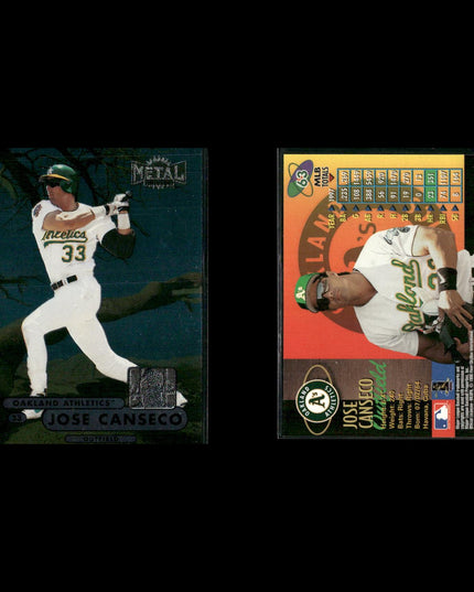 Jose Canseco 15-Card Lot A’s 80s-90s Slugger Collector Cards