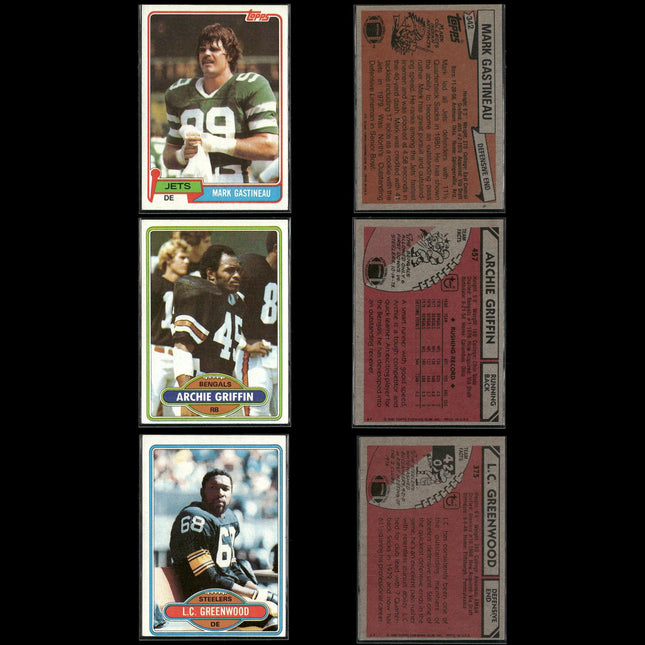 59-Card Lot Vintage 1980s Topps Football | NFL Football Trading Cards Team Lot