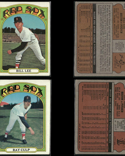 1972 Topps Boston Red Sox Team Lot (30 Cards) Vintage Baseball MLB
