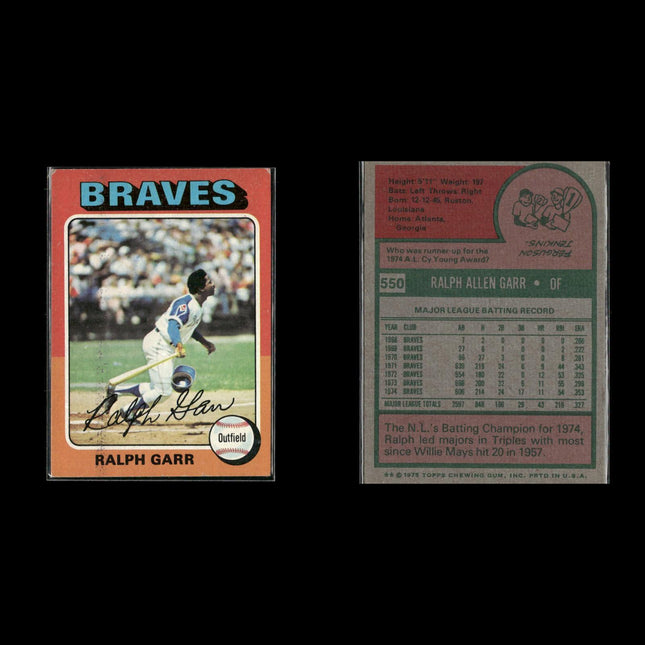 10-Card Lot Vintage 1975 Topps Atlanta Braves | MLB Baseball Trading Cards Topps