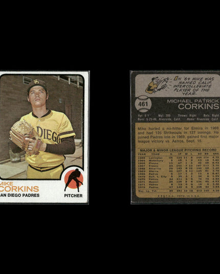 9-Card Lot Vintage 1973 Topps San Diego Padres | MLB Baseball Trading Cards