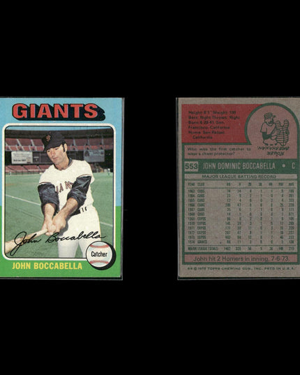 8-Card Lot Vintage 1975 Topps San Francisco Giants | MLB Baseball Trading Cards