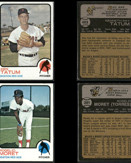 10-Card Lot Vintage 1973 Topps Boston Red Sox | MLB Baseball Trading Cards
