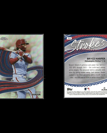 2024 Topps Chrome Strokes Insert Cards Lot (7) MLB Series Inserts