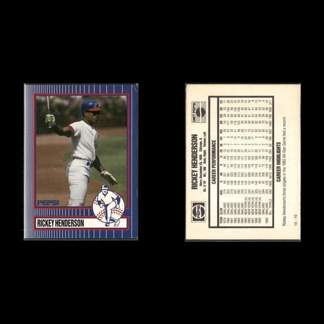 Rickey Henderson 8-Card Lot A’s Pepsi Promo HOF Cards