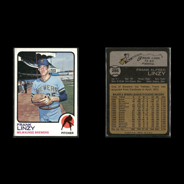 10-Card Lot Vintage 1973 Topps Milwaukee Brewers | MLB Baseball Trading Cards