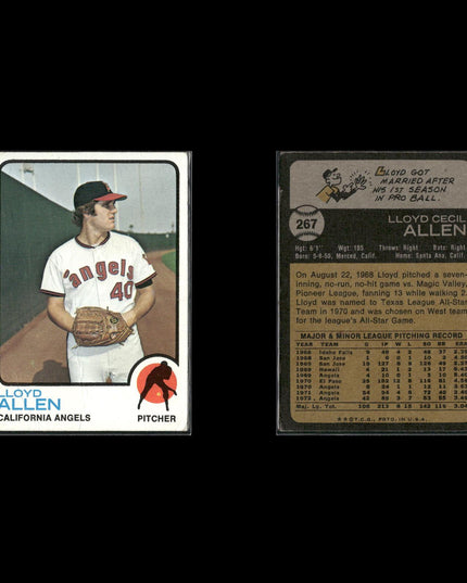 9-Card Lot Vintage 1973 Topps California Angels | MLB Baseball Trading Cards