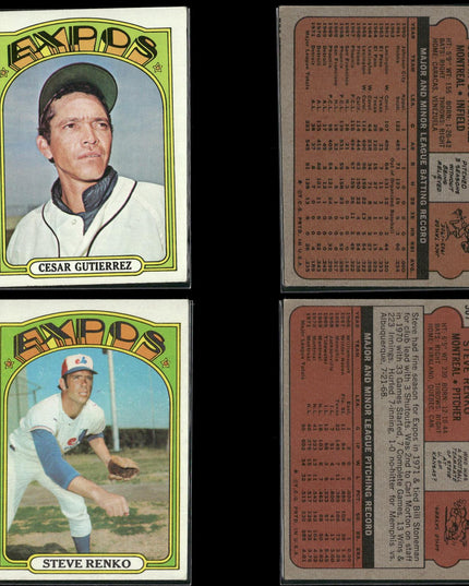 1972 Topps Montreal Expos Team Lot (25 Cards) Vintage Baseball MLB