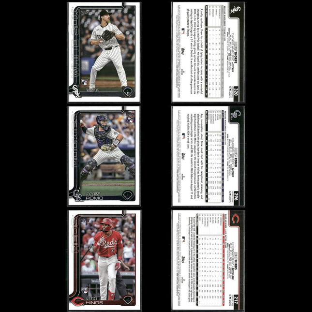 2025 Topps Rookie Cards Lot (60) MLB Baseball RC Stars + Prospects Set