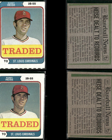 1974 Topps Traded Baseball Card Lot – 46 Cards – Vintage MLB Players