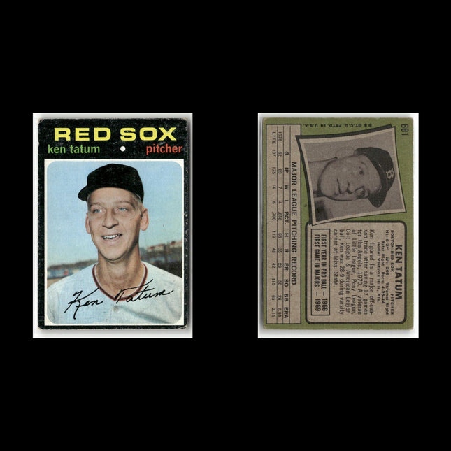 20-Card Lot Vintage 1971 Topps Boston Red Sox | MLB Baseball Trading Cards