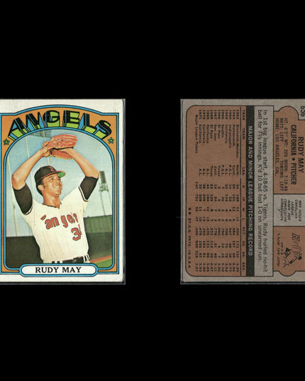 10-Card Lot Vintage 1972 Topps California Angels | MLB Baseball Trading Cards