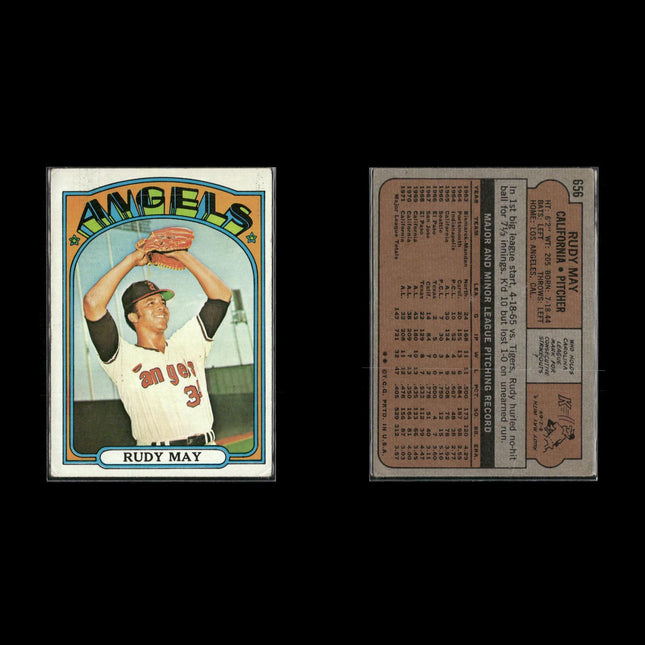 10-Card Lot Vintage 1972 Topps California Angels | MLB Baseball Trading Cards