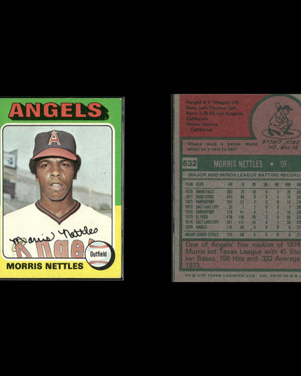 9-Card Lot Vintage 1975 Topps California Angels | MLB Baseball Trading Cards