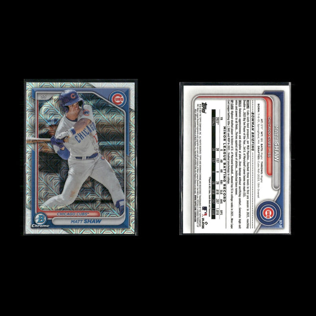 2023-24 Bowman Chrome Prospects Mojo Refractors Lot (7) Druw Jones, Lawlar, Mayer