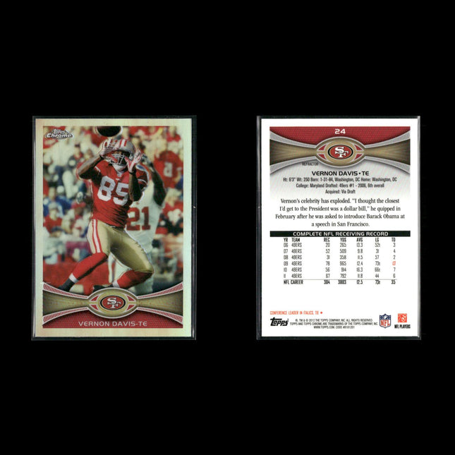 2010s Topps Chrome San Francisco 49ers Lot (6) w/ Kaepernick, Gore, Randy Moss