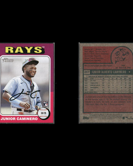 Junior Caminero 12-Card Lot Tampa Bay Rays Top Prospect