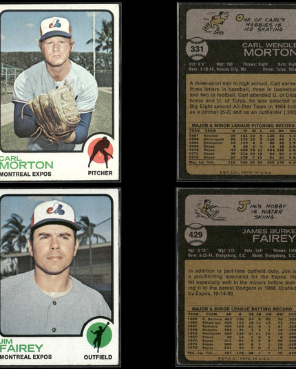 35-Card Lot Vintage 1973 Topps Montreal Expos | MLB Baseball Trading Cards